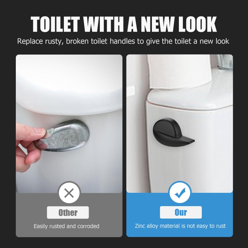 Ancable Compatible with TOTO Toilet Handle Replacement Parts Kit, Universal THU068#CP Trip Lvr for St743S Side Mount Toilet Flush Tank Lever Handle for TOTO Kohler Toilet Tank, 1-Pack Matte Black - Image 2